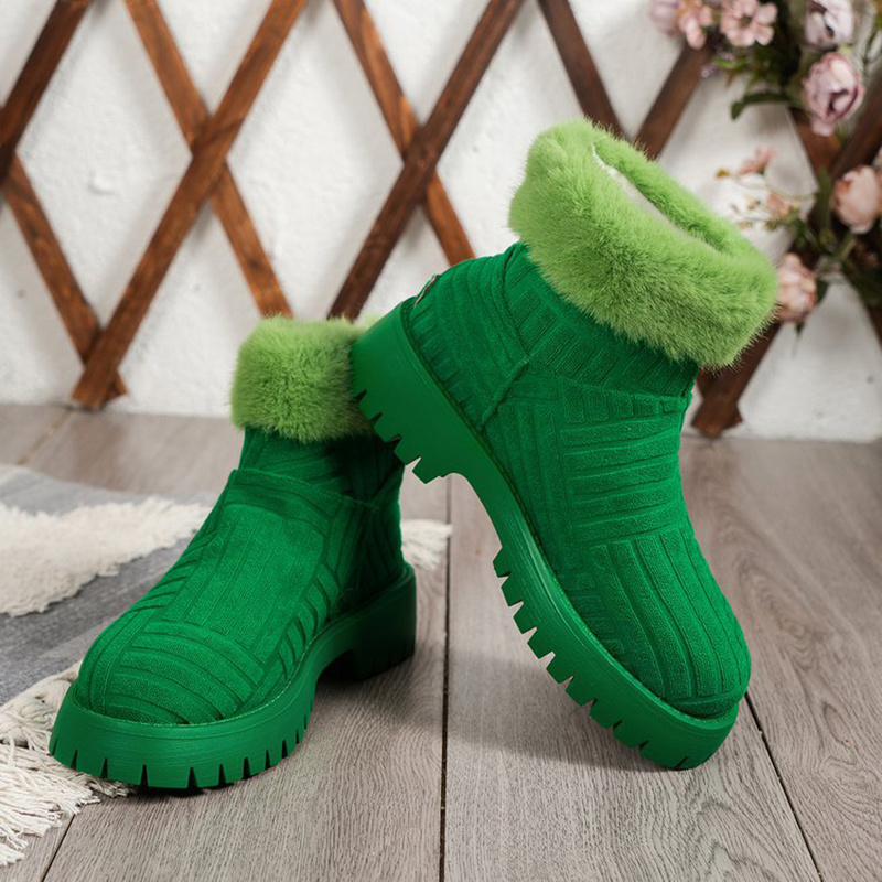 Winter Ankle Boots Fashoin Thick-soled Thickened Snow Boots For Women Plush Shoes - Image 6