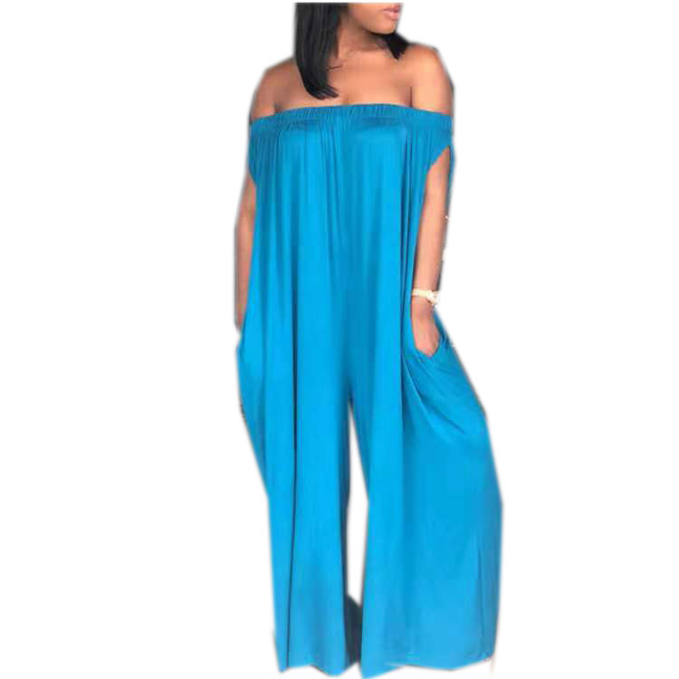 One-shoulder Tube Top Casual Loose Plus Size Sleeveless Jumpsuit - Image 7