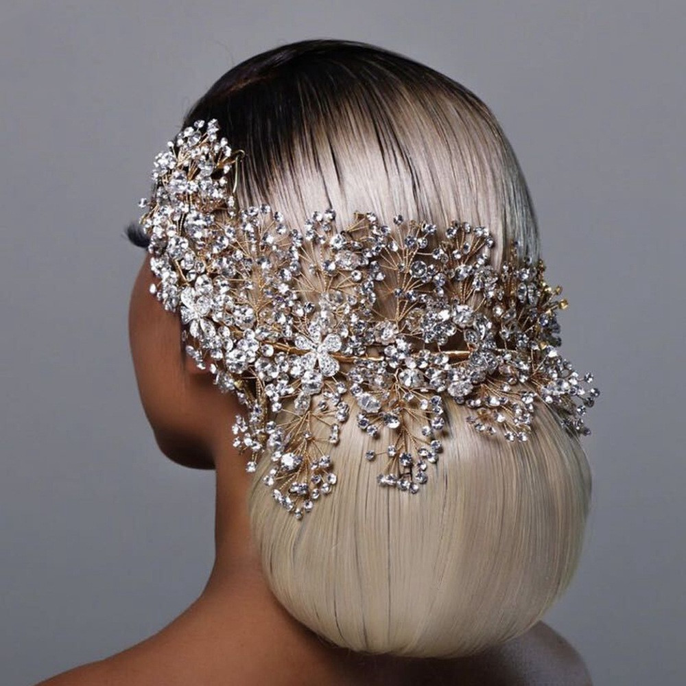European And American Wedding Rhinestone Handmade Hair Accessories Wedding Dress - Image 5