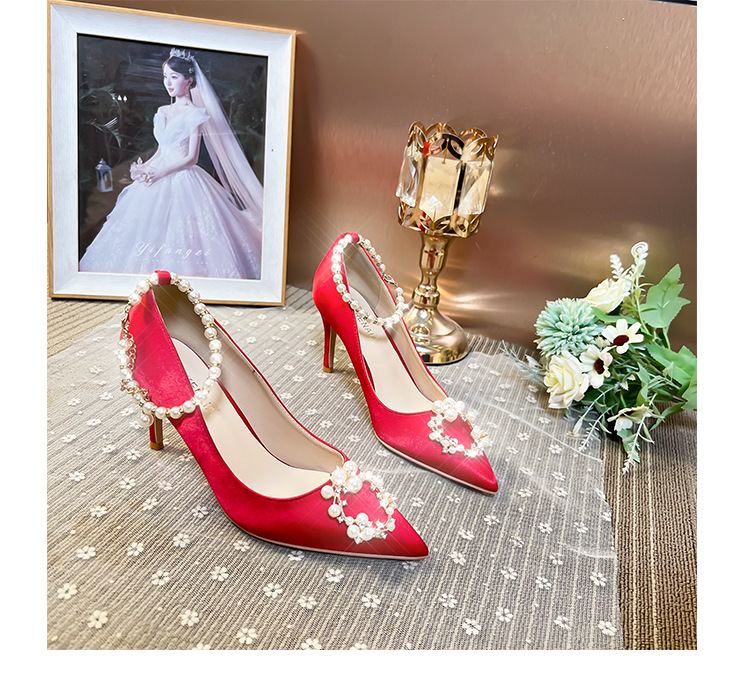 White Red Wedding Shoes Women - Image 5