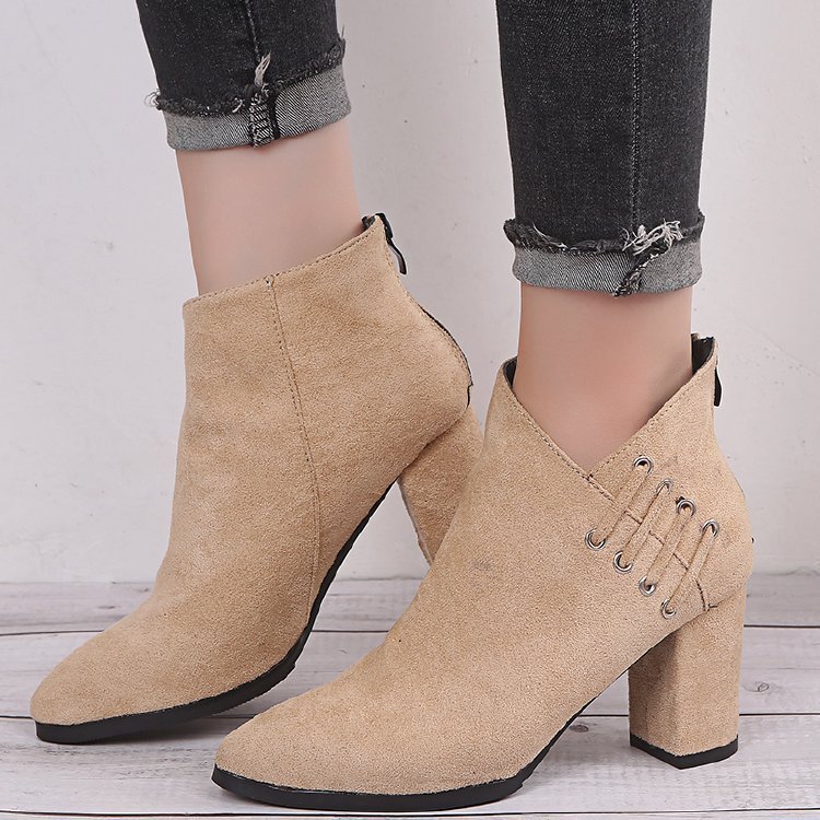 Fashion Ankle Boots Women Pointed-toe Zipper Shoes Lady - Image 9
