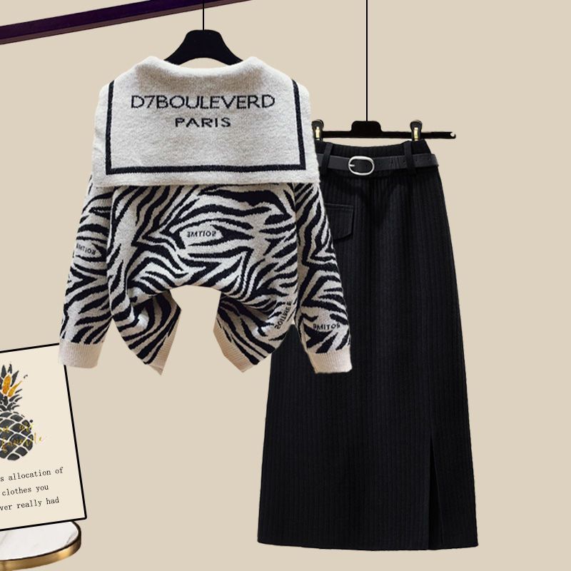 Plus Size Women's Suit Fashion Knit Sweater Slit - Image 9