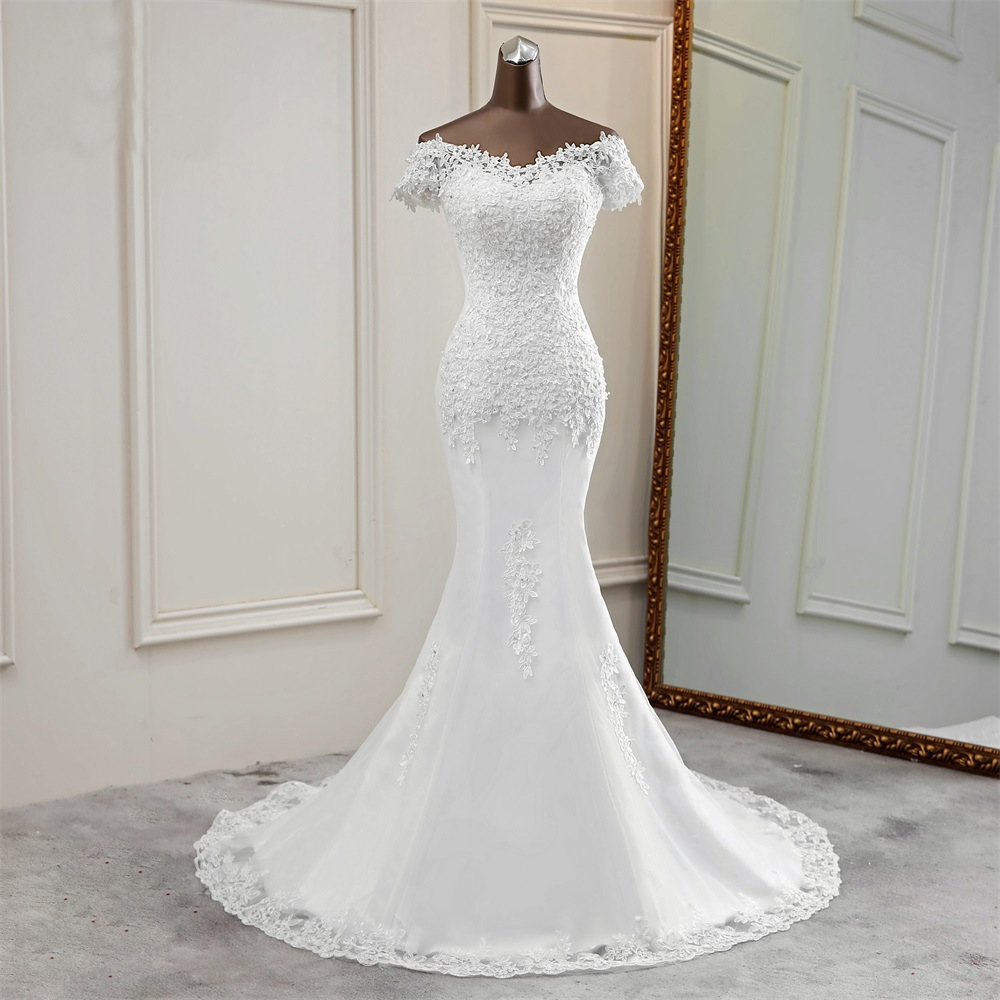 Tube Top Bridal Slim Wedding Dress Mermaid Lace Wedding Dress - Image 3