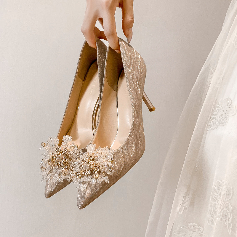 Banquet Sequins Fashion Shoes Pointed Xiuhe Wedding - Image 10