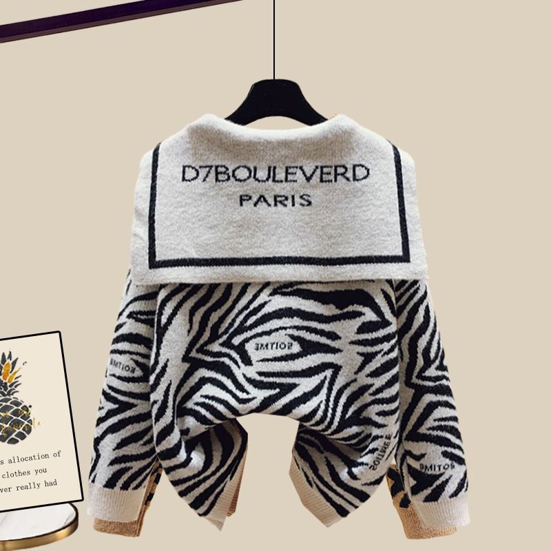 Plus Size Women's Suit Fashion Knit Sweater Slit - Image 5