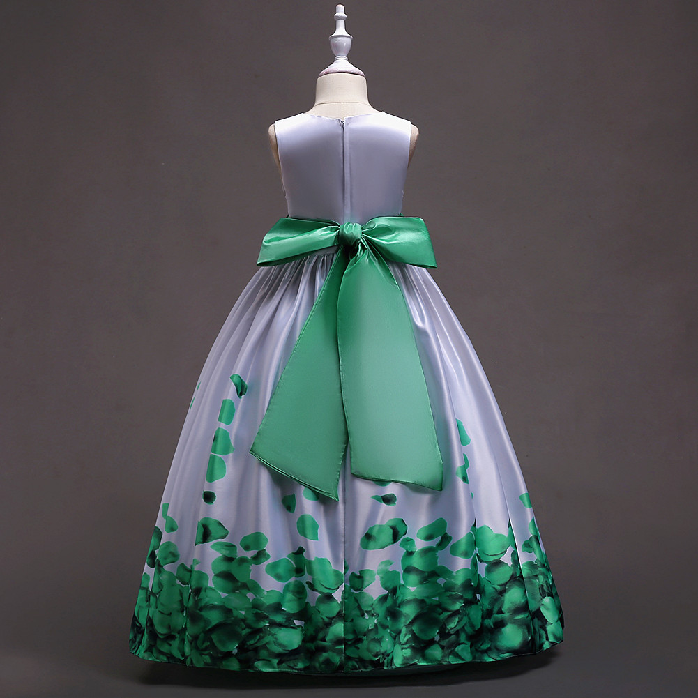 Girls' Printed Wedding Long Dress - Image 2