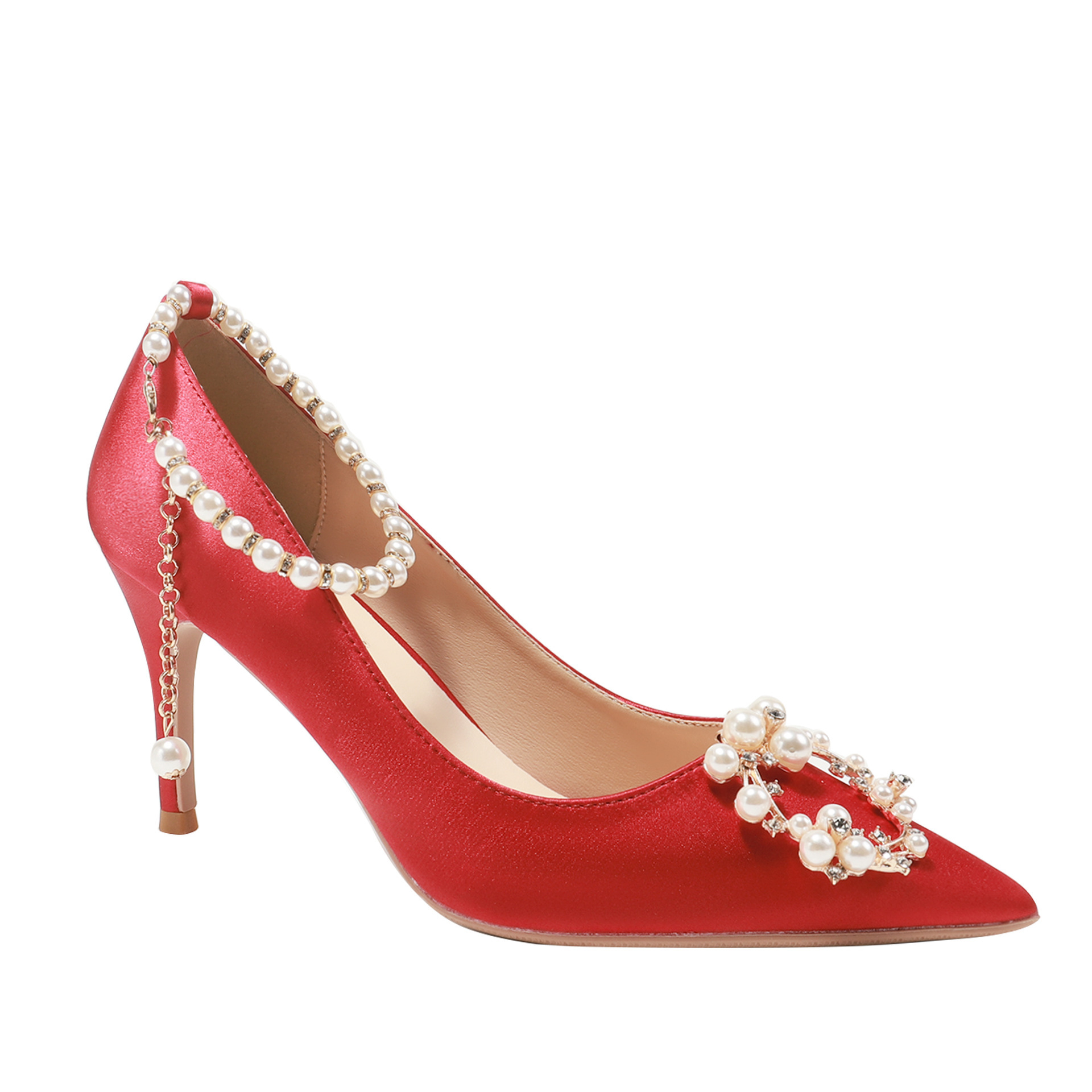 White Red Wedding Shoes Women - Image 4