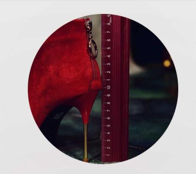 Women's Zipper Ankle Red Wedding Shoes Bridesmaid High Heel Stiletto Martin Boots - Image 6