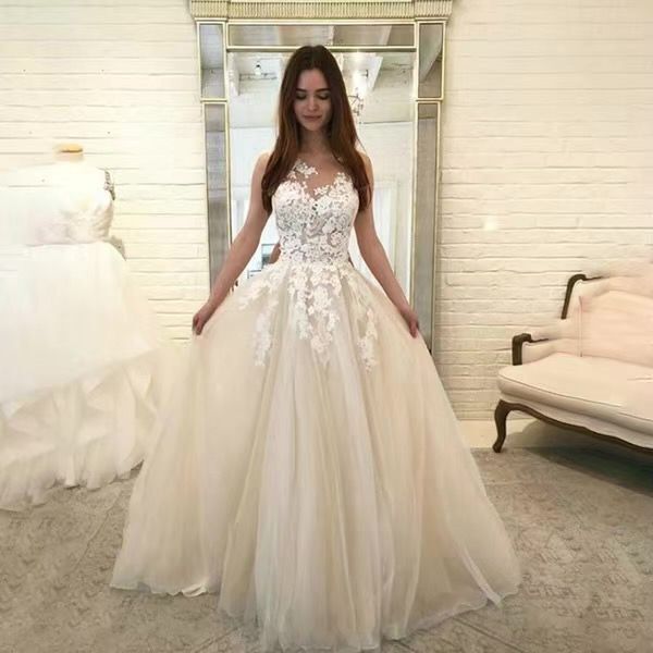 Women Wedding Dress Sleevless Flowers Lace Dress - Image 6