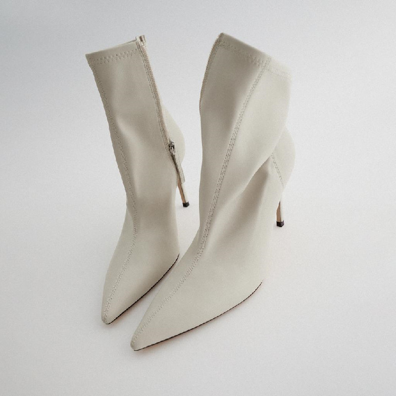 Stretch High Heel Ankle Boots - Image 5
