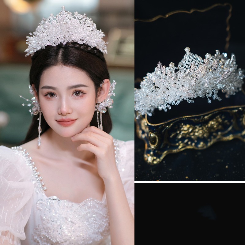 Handmade Crown Luxury Beaded Wedding Wedding Dress Hair Accessories - Image 4
