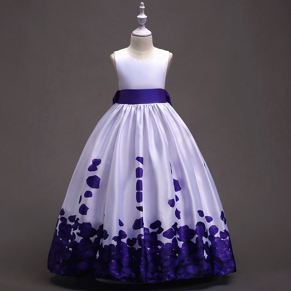 Girls' Printed Wedding Long Dress - Image 4