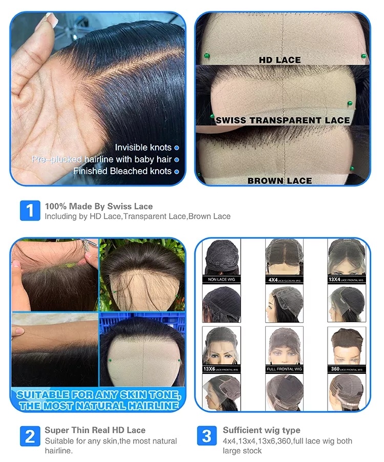 6x4 Density Virgin Human Hair Wigs For Black Women Vietnamese Raw Hair Transparent Lace Front Pre-Plucked Bleached Knots - Image 4