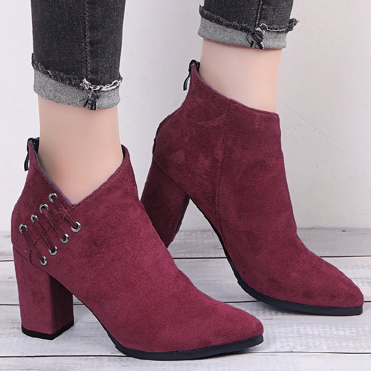 Fashion Ankle Boots Women Pointed-toe Zipper Shoes Lady - Image 5