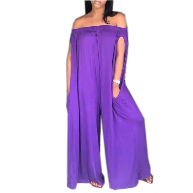 One-shoulder Tube Top Casual Loose Plus Size Sleeveless Jumpsuit - Image 3