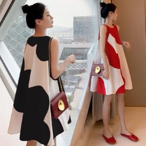 NaomiRuth Plus Size Women's Dress Sleeveless Mid-length Dress Women