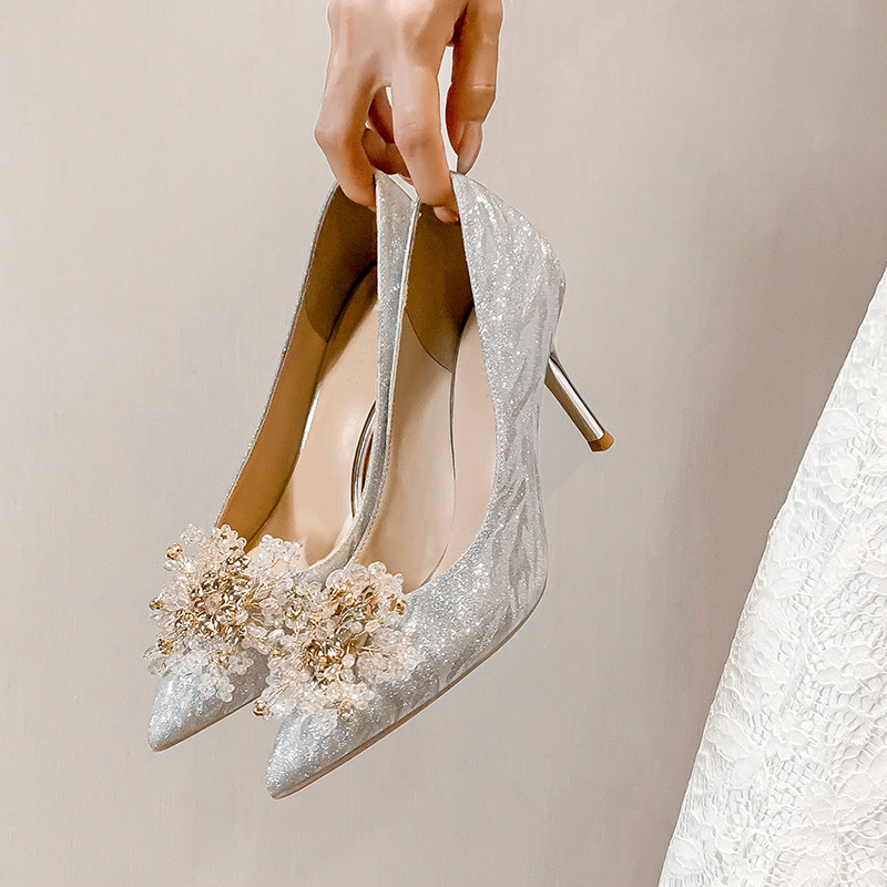 Banquet Sequins Fashion Shoes Pointed Xiuhe Wedding - Image 4