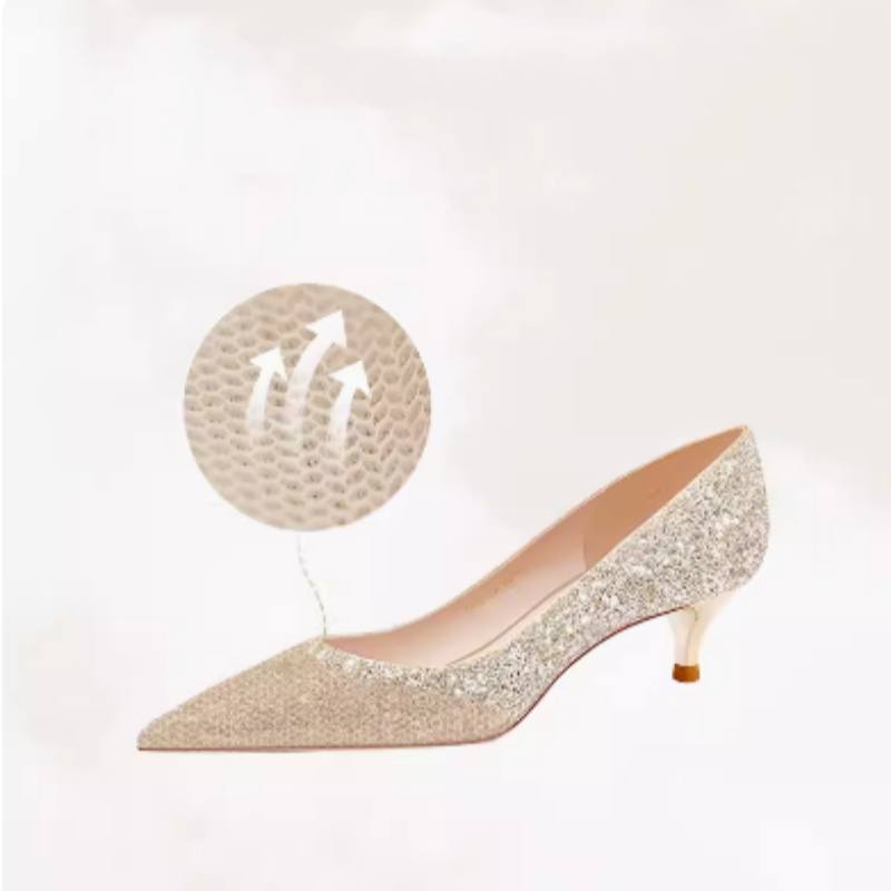 French Champagne Golden Wedding Shoes Women's New Autumn And Winter Not Tired Feet - Image 5