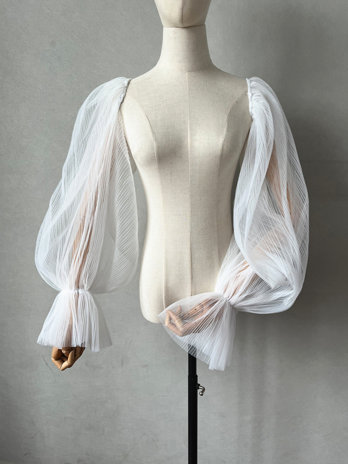 Wedding Dress Pleated Bell Sleeve - Image 2