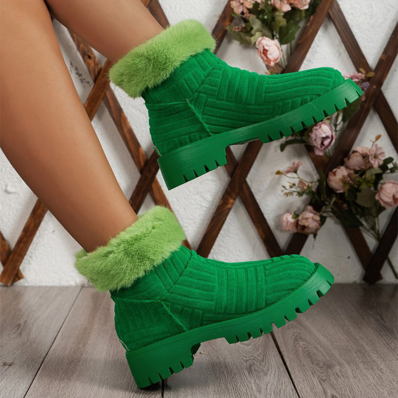 Winter Ankle Boots Fashoin Thick-soled Thickened Snow Boots For Women Plush Shoes - Image 2