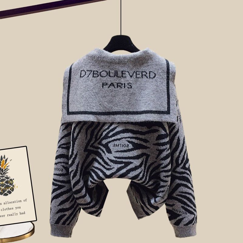 Plus Size Women's Suit Fashion Knit Sweater Slit - Image 8