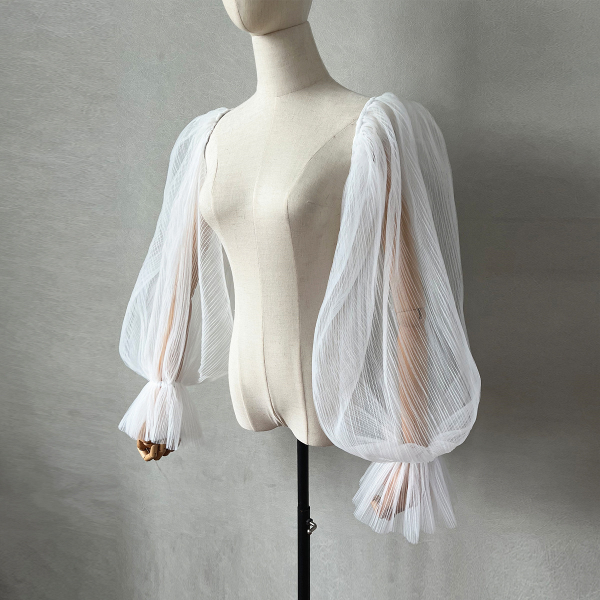 Wedding Dress Pleated Bell Sleeve - Image 5