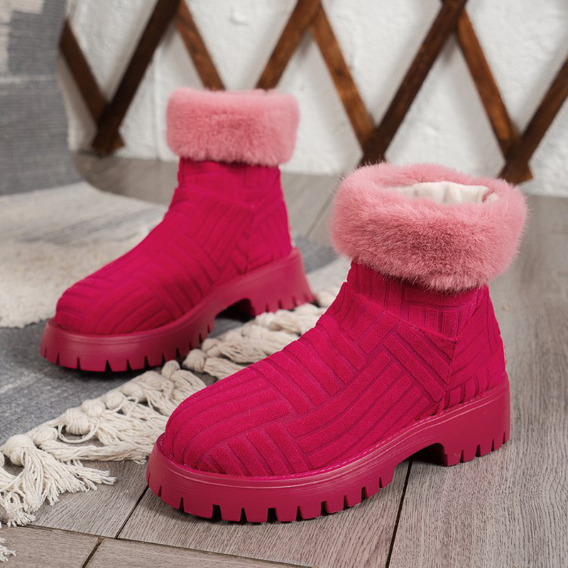 Winter Ankle Boots Fashoin Thick-soled Thickened Snow Boots For Women Plush Shoes - Image 5