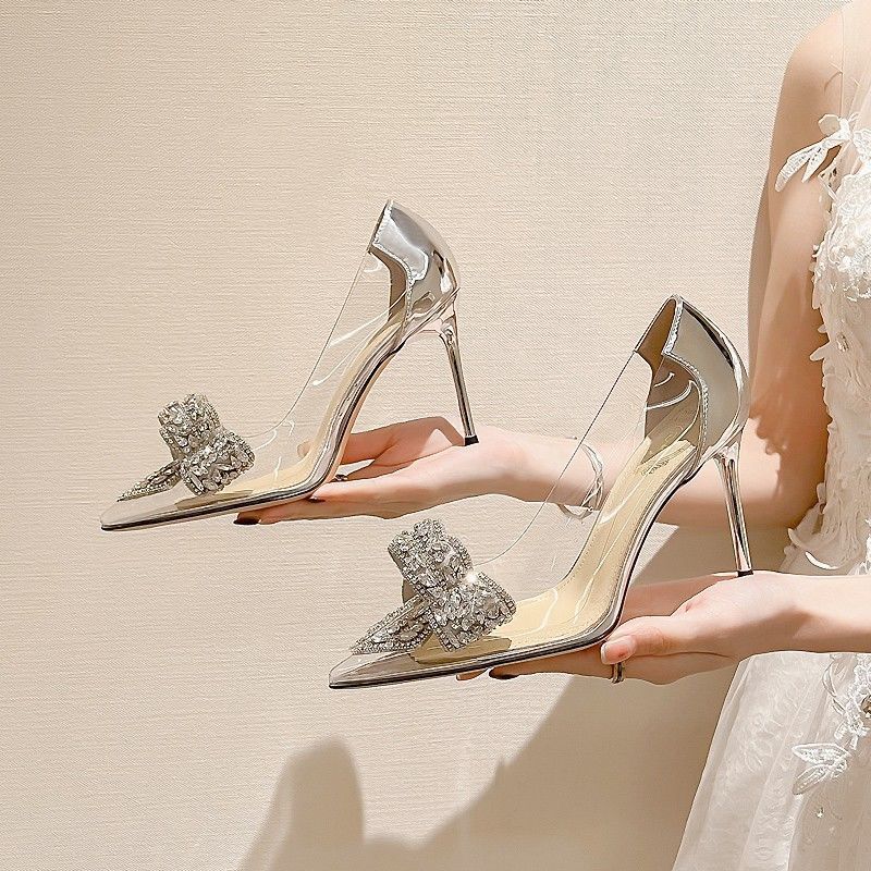 Women's Champagne Wedding Single Shoes - Image 6